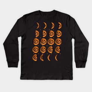 Cult of the Great Pumpkin Moon Phases Kids Long Sleeve T-Shirt